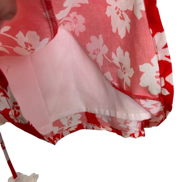 Peppermint Floral Ruffle Sleeve Dress size 2-3 YRS 50cm Red White - Picture 3 of 9